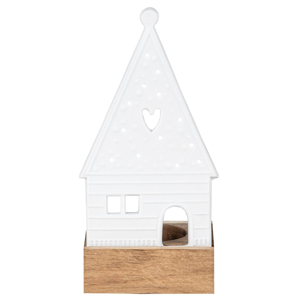 LIVE WIRES Little Gingerbread House with Heart On Stand