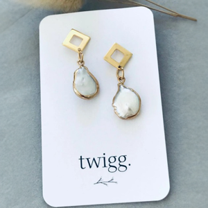 TWIGG Earrings Lange Pearl Stud