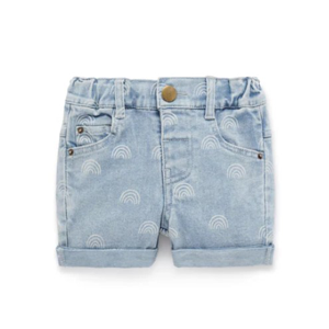 ASTER & OAK Light Denim Rainbow Shorts