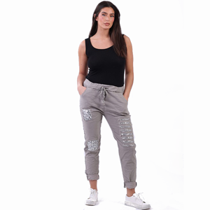 BEAU Malone Sequin Ripped Jeans Mocha