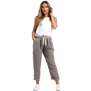BEAU Marcella Linen Trousers Mocha