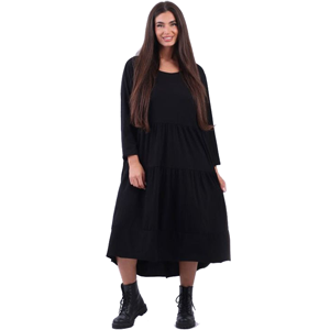 BEAU Matilda Tiered Cotton Dress Black