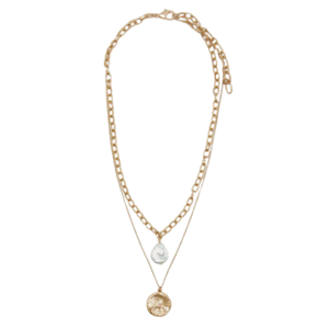 STELLA & GEMMA Necklace Gold Double With Pearls