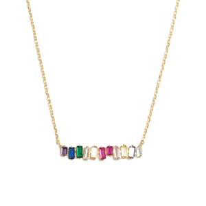 STELLA & GEMMA Necklace Gold Rainbow Crystals