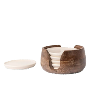 FRENCH COUNTRY Porto Round Porcelain Coaster 6pc