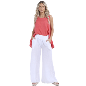 BEAU Roma Linen Trousers White