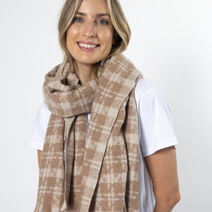 STELLA & GEMMA Scarf Criss Cross Blush & Cream