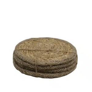 LE FORGE Round Seagrass/Jute Coaster s/4