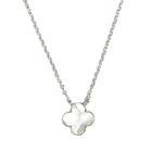 STELLA & GEMMA Necklace Silver Mop Clover