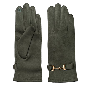 ANTLER Gloves Suedette Gold Link Moss