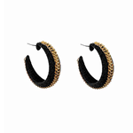 ANTLER Earrings Suede & Chain Black
