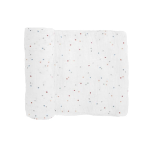 LITTLE UNICORN Single Cotton Muslin Swaddle Dots