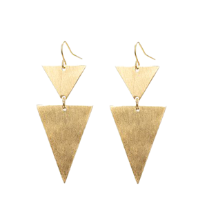 ANTLER Earrings Tri Hanging Gold