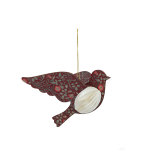 FRENCH COUNTRY Vintage Patterned Hanging Bird Burgundy