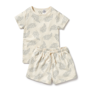 WILSON & FRENCHY Forever Ferns Organic Pointelle Short Sleeved Pyjamas