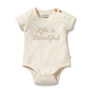 WILSON & FRENCHY Life Is Beautiful Organic Bodysuit