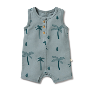 WILSON & FRENCHY Palm Days Organic Henley Growsuit