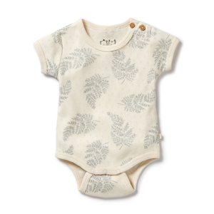 WILSON & FRENCHY Forever Ferns Organic Pointelle Bodysuit