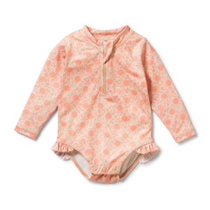 WILSON & FRENCHY Amelie Floral Long Sleeve Swimsuit