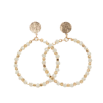 STELLA & GEMMA Earrings White Bead Hoop Gold