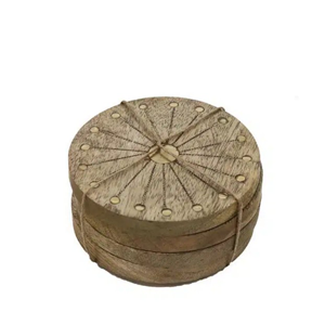 LE FORGE Coaster Wood Inlay Set4