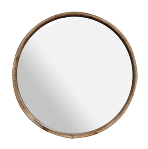 CC INTERIORS Round Wooden Wall Mirror