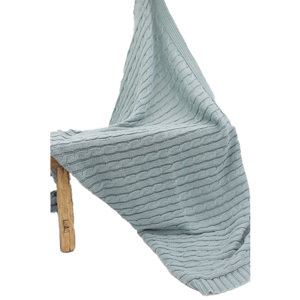 BEAU Baby Cable Blanket Blue