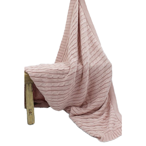 BEAU Baby Cable Blanket Pink