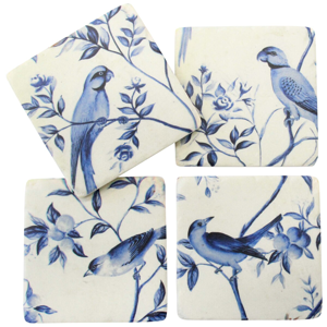 LA VIDA Coasters Blue Birds Set/4