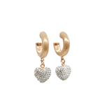 STELLA & GEMMA Earrings Crystal Heart Gold