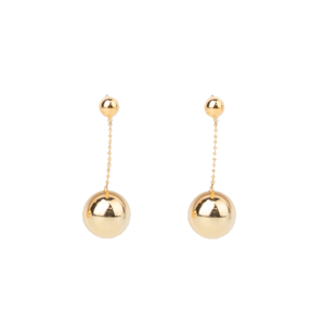 STELLA & GEMMA Earrings Gold Chain With Ball Pendant