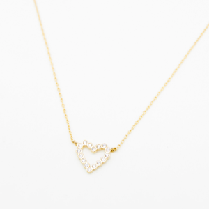 STELLA & GEMMA Necklace Gold Chain With Crystal Heart