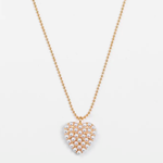 STELLA & GEMMA Necklace Gold Chain with Heart Pearls