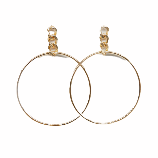 STELLA & GEMMA Earrings Gold Chain Hoop