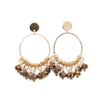 STELLA & GEMMA Earrings Gold Hoop With Bronze Beads
