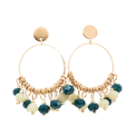STELLA & GEMMA Earrings Gold Hoop With Emerald Beads