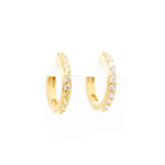 STELLA & GEMMA Earrings Huggie Gold Hoop With Crystal Stones