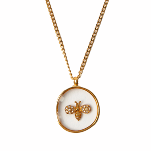 STELLA & GEMMA Necklace Gold Jewelled Honey Bee