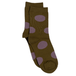 STELLA & GEMMA Socks Olive With Purple Spots