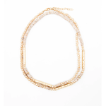 STELLA & GEMMA Necklace Peach Moonstone with Beaten Gold