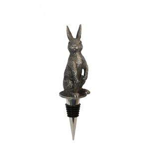 CC INTERIORS Rabbit Bottle Stopper in Pewter Finish