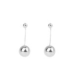 STELLA & GEMMA Earrings Silver Chain With Ball Pendant
