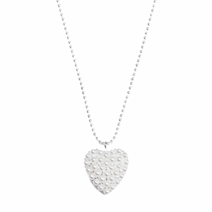 STELLA & GEMMA Necklace Silver Chain with Heart Pearls