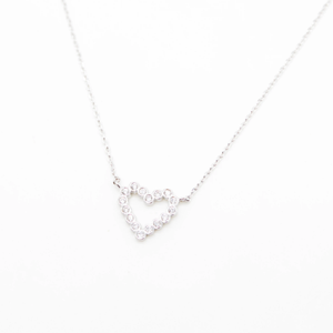 STELLA & GEMMA Necklace Silver Chain With Crystal Heart