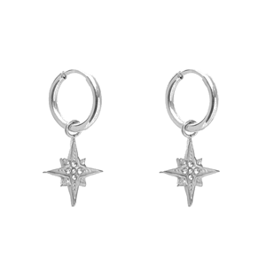 ANTLER Earrings Stella Star Huggie Silver