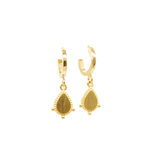STELLA & GEMMA Earrings Gold Tear Drop Pendant