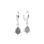 STELLA & GEMMA Earrings Silver Tear Drop Pendant