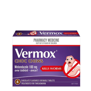 VERMOX Chocolate Chews Tabs 4s
