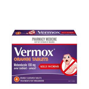 VERMOX Orange Tabs 100mg 4s