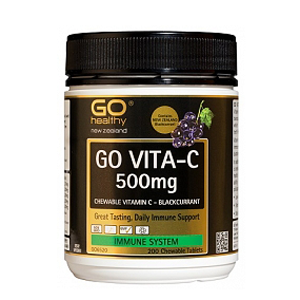 GO HEALTHY Vita-C 500mg B/Currant 200 Chew